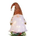 thumbnail image 1 of Lighted Christmas Tree Topper, 23.6 Inch Large Sequin Gnome Tree Topper Hat with Lights Scandinavian Swedish Tomte Battery Operated Elf Christmas Decorations for Xmas Tree Home Winter Holiday Decor, 1 of 7