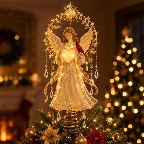 Ab Topper Lighted Christmas Tree Topper, Angel, Cardinal and Reindeer Designs ...