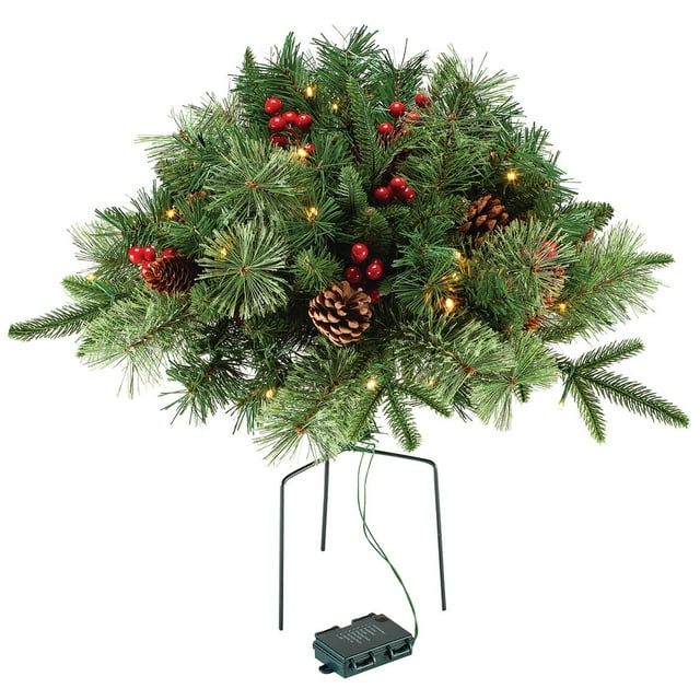 Lighted Christmas Urn Filler with Stand Prearranged Outdoor Decor