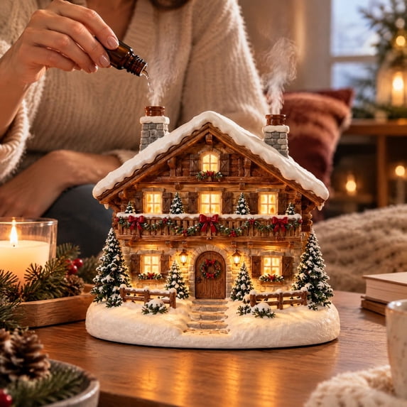 Led House Christmas Lighted Christmas Village House Diffuser, Ceramic Holiday Aroma ...