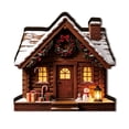 thumbnail image 1 of Lighted Christmas Village House, Wooden Cutout Figurine with Warm LED Windows and Snow Roof for Tabletop, Mantel, Shelf, Winter Holiday Decor, 1 of 8