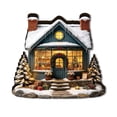 thumbnail image 1 of Lighted Christmas Village House, Wooden Cutout Figurine with Warm LED Windows and Snow Roof for Tabletop, Mantel, Shelf, Winter Holiday Decor, 1 of 7