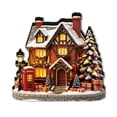 thumbnail image 1 of Lighted Christmas Village House, Wooden Holiday Figurine, Snow Covered Cottage Scene with Layered Architecture and Glowing Windows for Mantel, Painted Wood with LED Light with DetaiLED, 1 of 5