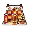 thumbnail image 1 of Lighted Christmas Village House, Wooden Holiday Figurine, Snow Covered Cottage Scene with Layered Architecture and Glowing Windows for Mantel, Painted Wood with LED Light with DetaiLED, 1 of 6