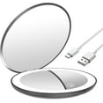 thumbnail image 1 of Lighted Compact Mirror, Rechargeable 1X/10X Magnifying Makeup Mirror Portable Natural Daylight Led Travel Makeup Mirror Small Dimmable Illuminated Mirror for Handbag, 1 of 6