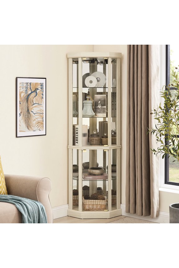 Lighted Corner Cabinet for Antiques / Customizable Display in Home
