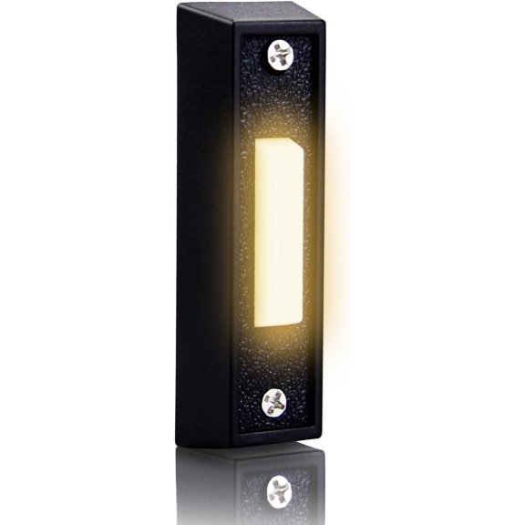 Lighted Doorbell Button, Wired Door Bell Push Button Replacement Door Bell Push Buttons LED Door Chime Wall Mounted Doorbell Switch Garage Doorbell Button (Warm Light)