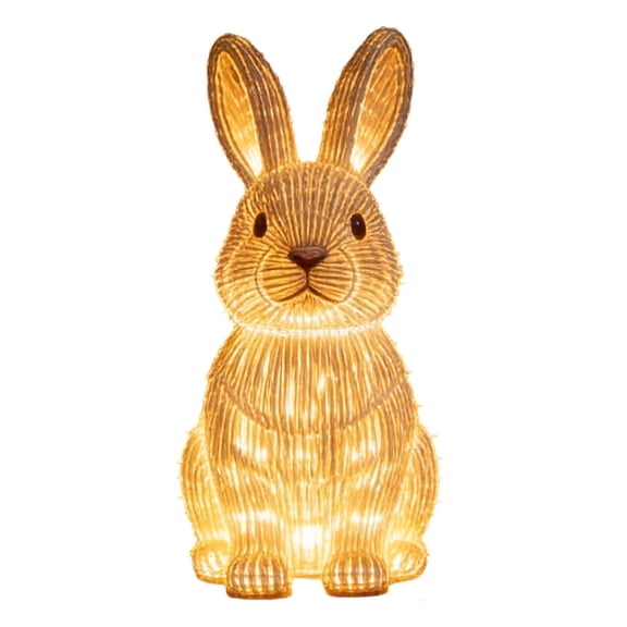 Lighted Easter Easter LED Night Light Rabbit Figurine 3D Rabbit Shaped Table Lamp Light up Easter Rabbit Statues for Table Bookshelf Decor