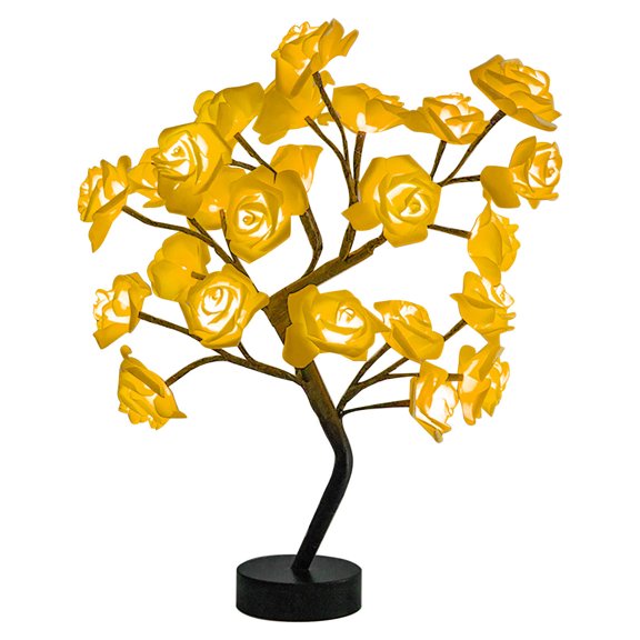Lighted Endless Rose Tree Romantic Flower LED Table Rose Tree Artificial Flower Bonsai Tree Table Top Lamp Home Lit Tree Gift for Women Girls Wife Valentines Day Wedding Decor