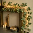 thumbnail image 1 of Lighted Eucalyptus Garland Battery Operated with Timer – 6.56Ft 96 LED Artificial Greenery Vine for Mantle, Room, Stairs, Wedding & Holiday Decor, Indoor & Outdoor, 1 of 14