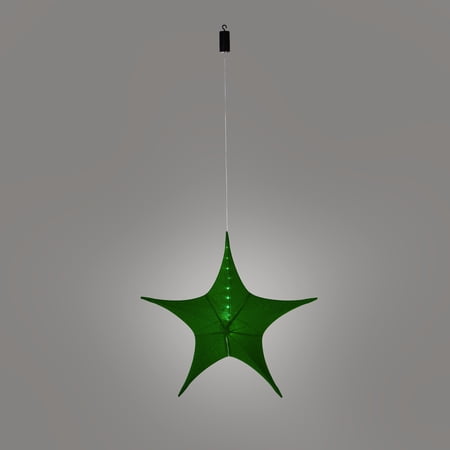Lighted Fabric Star, Large, Green