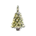 thumbnail image 1 of Lighted Flocked Mini Christmas Tree – 24 in Snowy Tabletop Decoration with 5m LED String Lights, White Plastic Holiday Tree for Home, Office, or Winter Scene Layout, 1 of 5