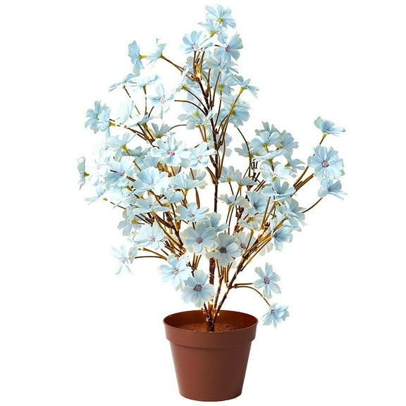 Lighted Floral Table Trees - Blue