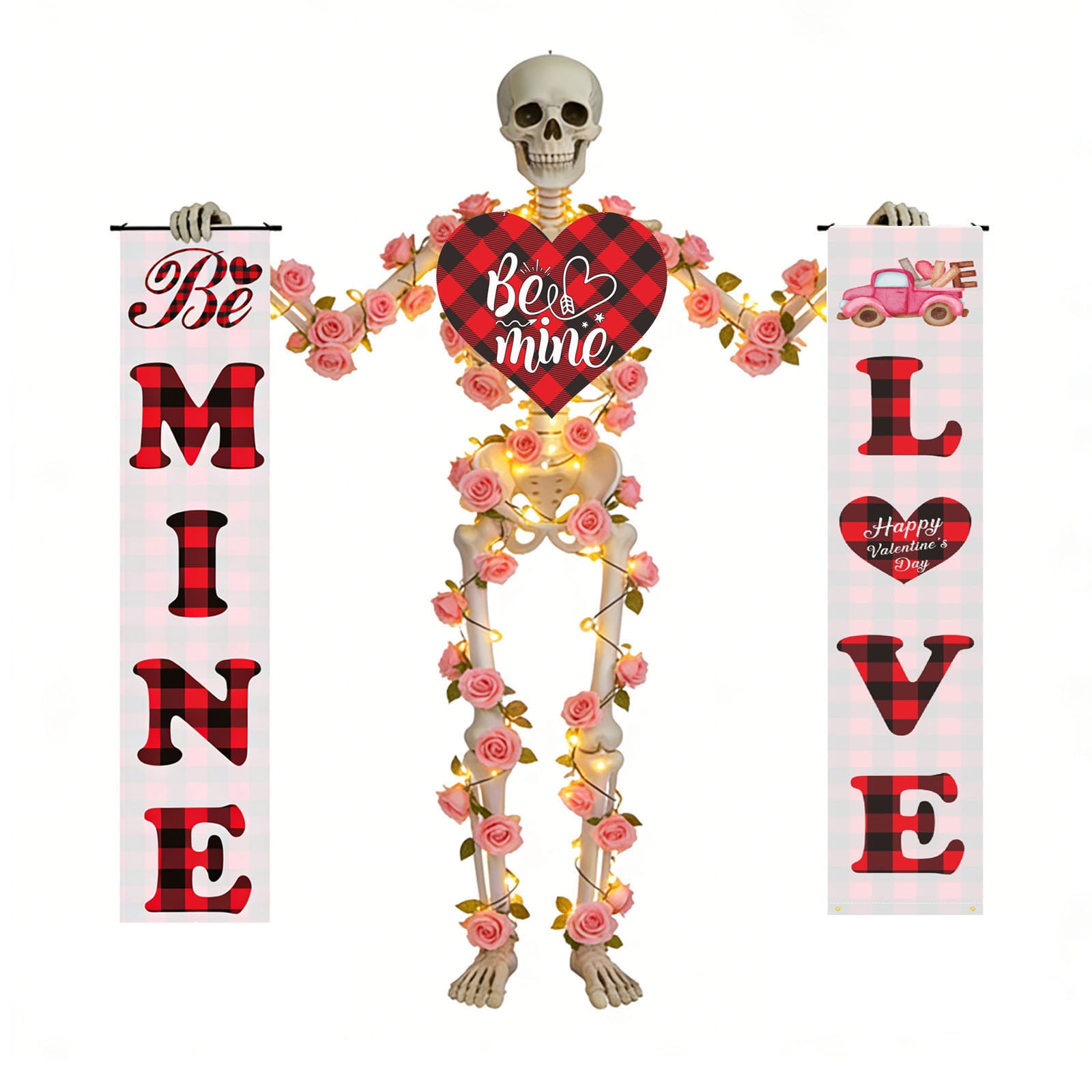 Lighted Up Giant Skeleton Valentine's Day Outfit,12ft Skeleton ...