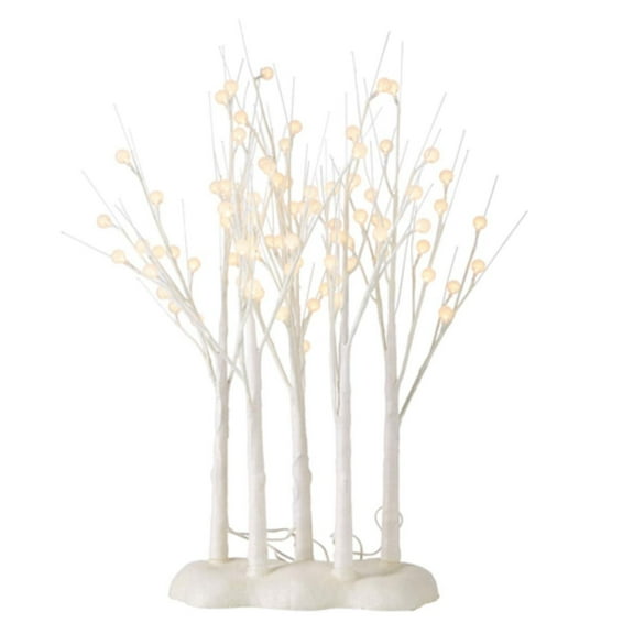 Lighted Glittered White Grove on Rounded Base - RAZ Imports