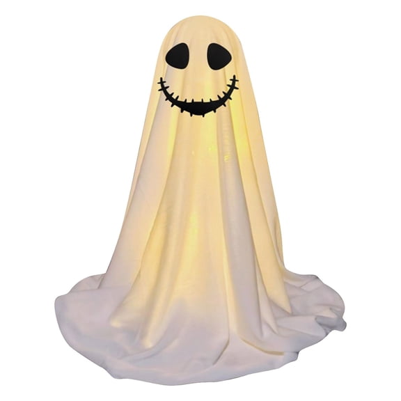 Lighted Halloween Ghost Decorations Outdoor - Spooky Standing Ghosts for Porch & Yard - Halloween Decor Kit with LED Illumination for Haunted House Displays