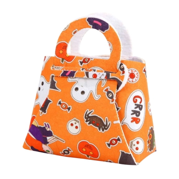 Lighted Halloween Pumpkin Lantern Decor, Flocked Illuminated Table Centerpiece for Spooky Indoor Outdoor Party, Reusable Candy Bowl Organizer and Fall Decorative Basket