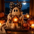 thumbnail image 1 of Lighted Halloween Resin Figurines, Cute Ghost Skeleton Mummy and Pumpkin Tabletop Centerpiece, Indoor Decoration for Home Mantel Shelf Desk and Spooky Party Display, D, 1 of 5