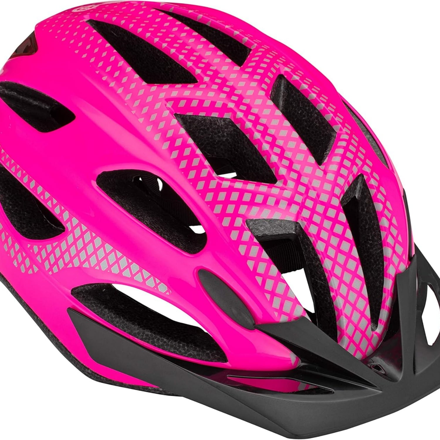 Lighted Helmet for Adults, Size 58 - 62 cm for Riders Ages 14+, Rear LED Light, Reflective Strips, Adjustable Dial and Straps, 17 Air Vents, Removable Visor, Adult Bike Helmet