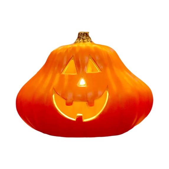 Lighted Jack-o'-Lantern Pumpkin Decoration for Halloween Tabletop and Party Decor