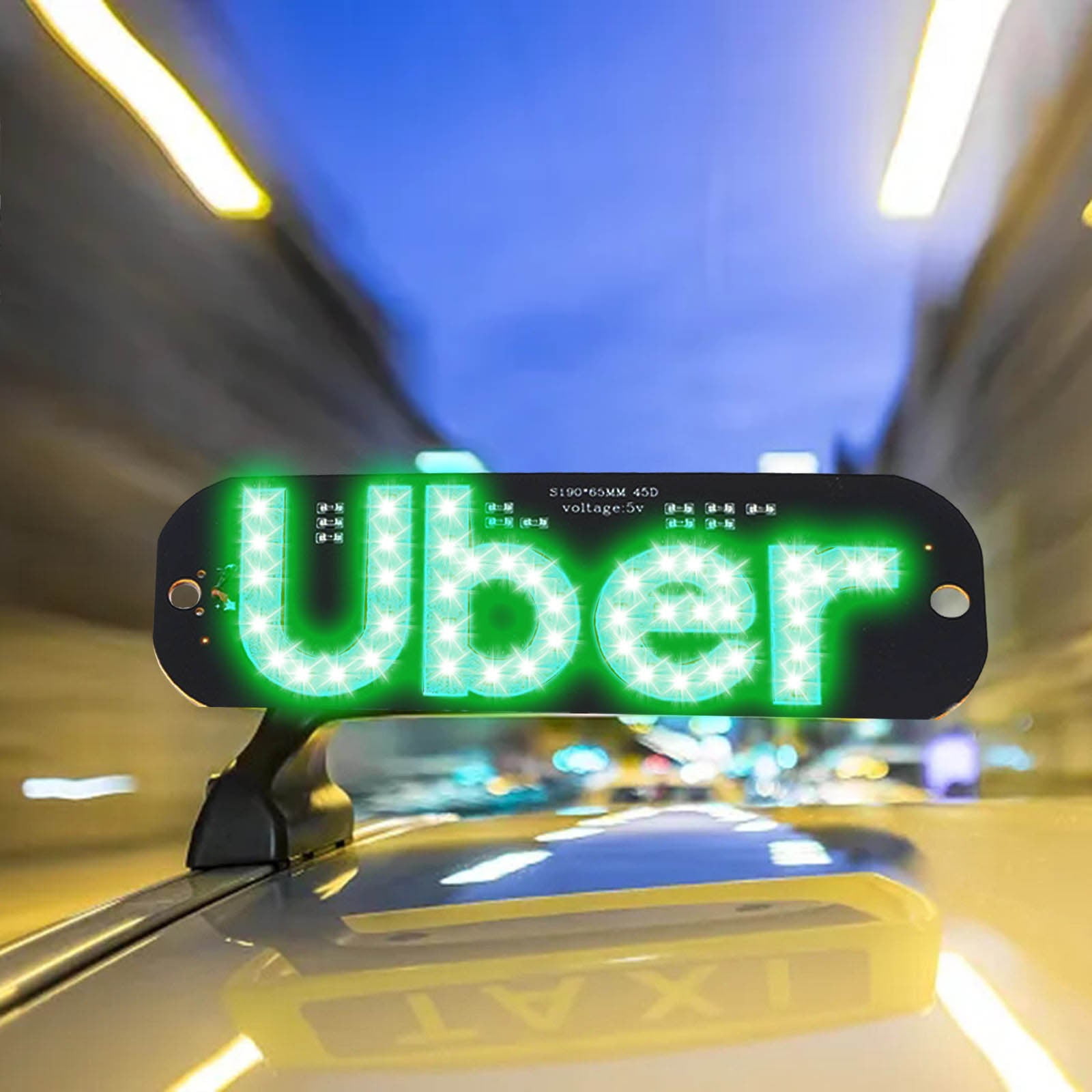 ZENMELE Lighted LED Sign For USB Plug LED Light Sign For Car Windshield Taxi Sign Light Windshield Sticker Cab Indicator Light