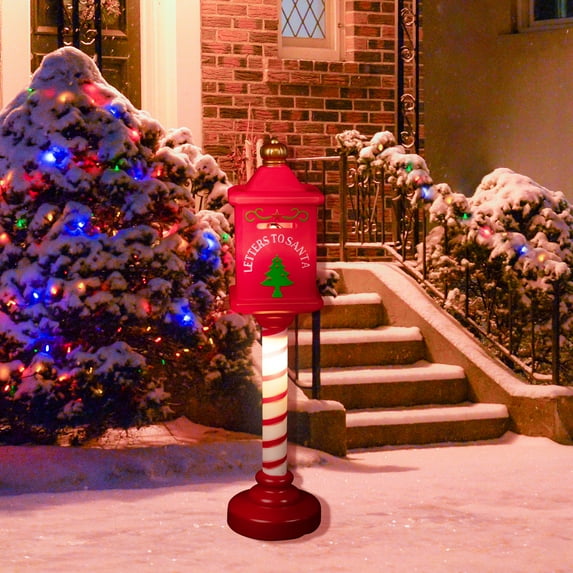 Northlight Lighted Letters To Santa Mail Box Blow Mold Outdoor Christmas Decoration - 40.5"