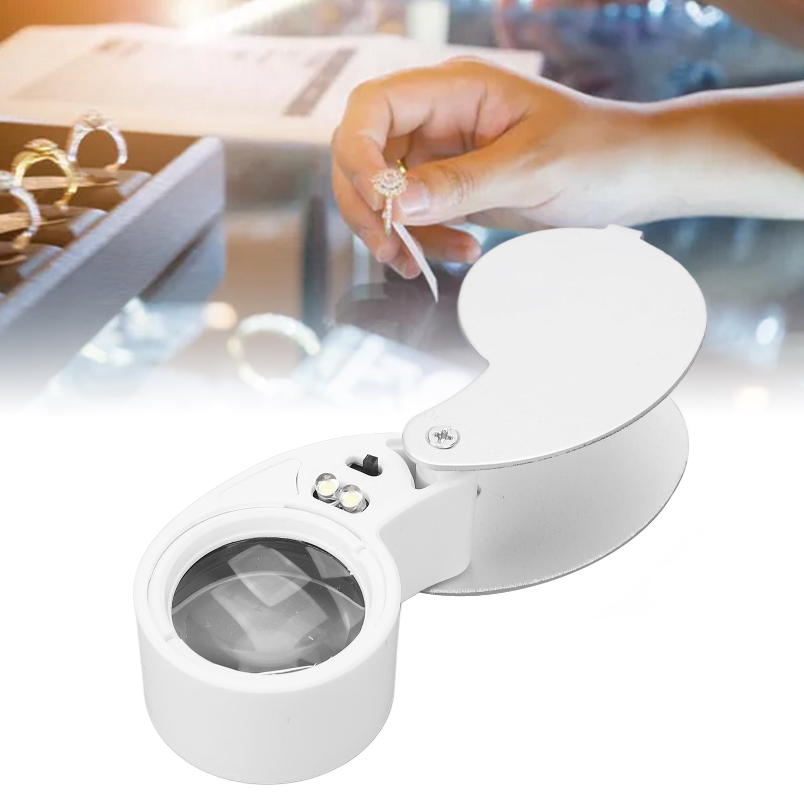 Lighted Magnifying Glass, HD 40X Lightweight Acrylic Improve Lighted