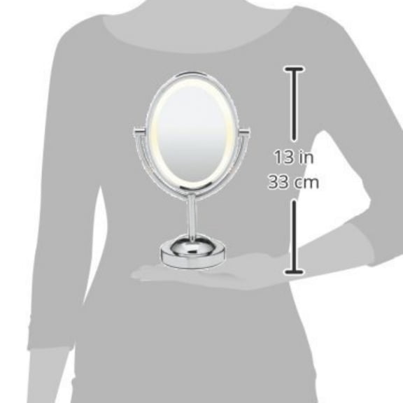 Lighted Makeup Mirror, LED Vanity Mirror, 1X/7X Magnifying Mirror, Double Sided, Corded in Polished Chrome