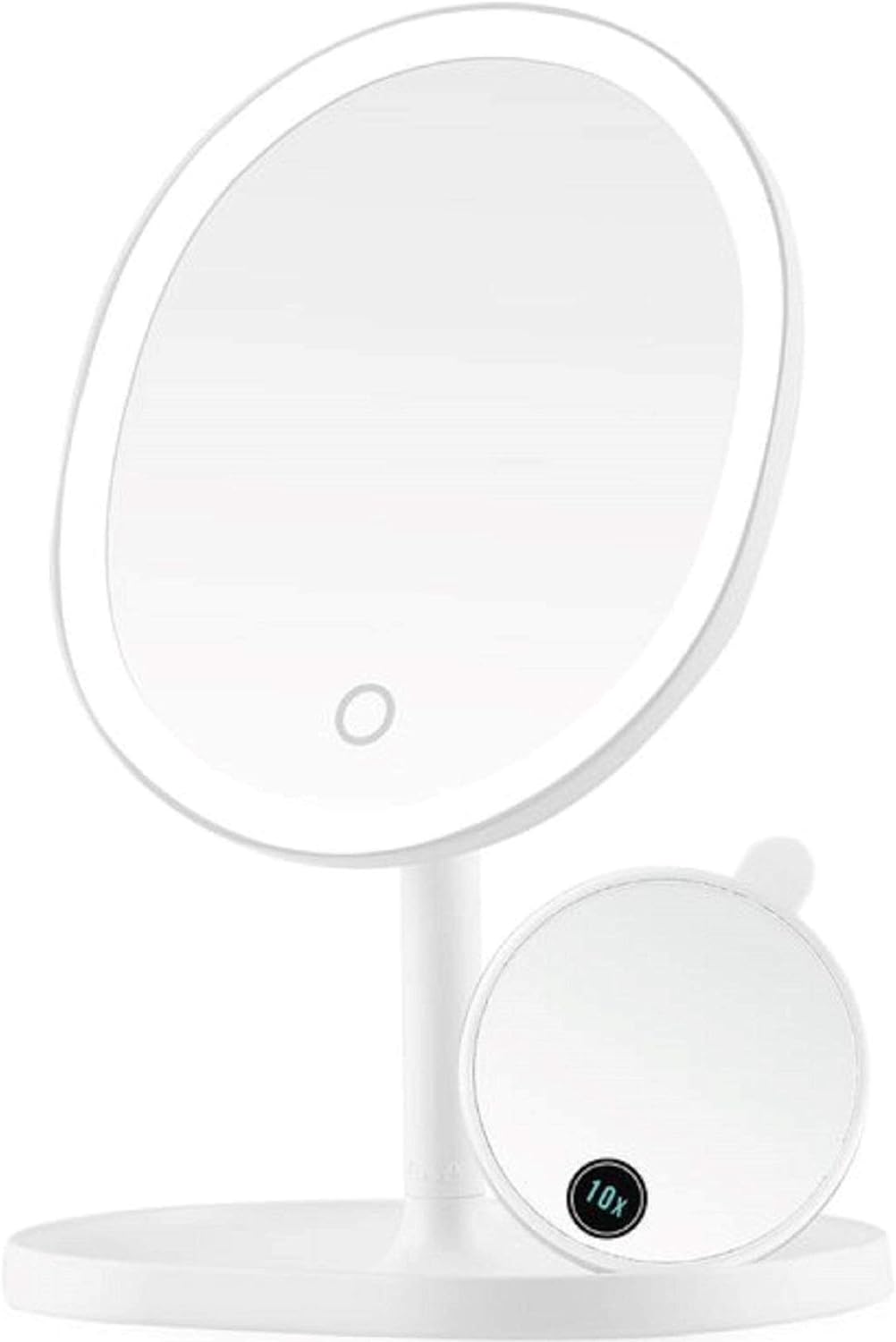 Lighted Makeup Mirror With Magnification, Rechargeable 8.5'' Vanity