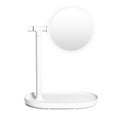 thumbnail image 1 of Lighted Makeup Mirror with Cosmetic Organizer Tray, LED Light Makeup Vanity for Desk or Tabletop – White, 1 of 4