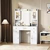 Lighted Makeup Vanity Table with 3-Mode Mirror, RGB Light Cabinets & Built-In Charging Station, 6 Drawer Large Storage Dressing Table