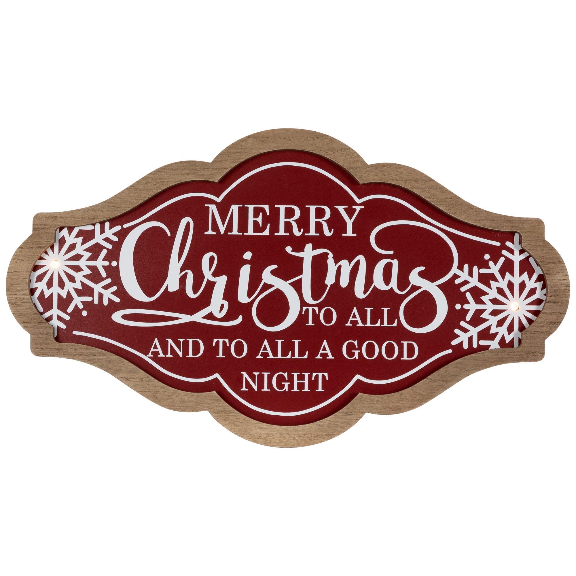 Lighted "Merry Christmas to All and to All a Good Night" Wall Sign - 18" x 10"