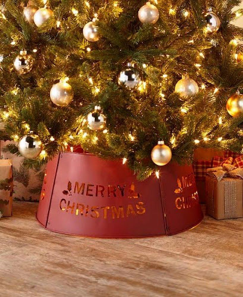 Lighted Metal Christmas Tree CollarsMerry Christmas