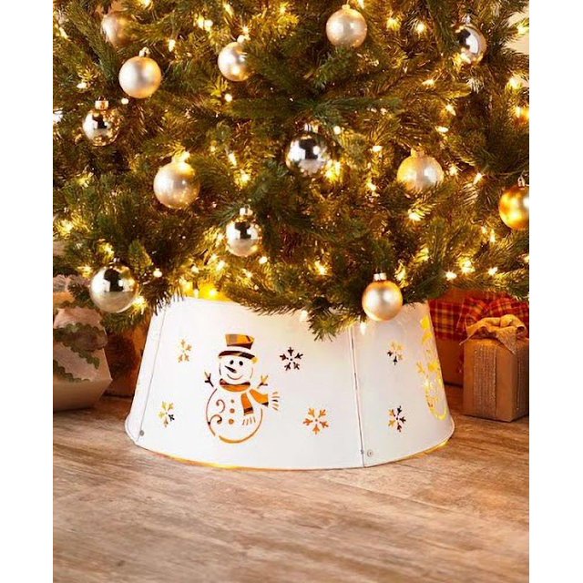 Lighted Metal Christmas Tree CollarsSnowman