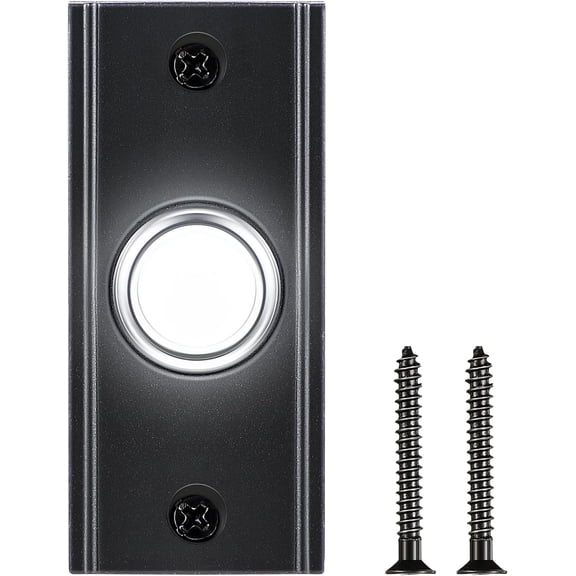 Lighted Metal Doorbell Push Button, Vintage Doorbell Push LED Buttons Replacement Most Chimes, Wall Mounted Door Bell Buttons Use in Home, Garage Door Opener Switch Property in Copyright(Black)