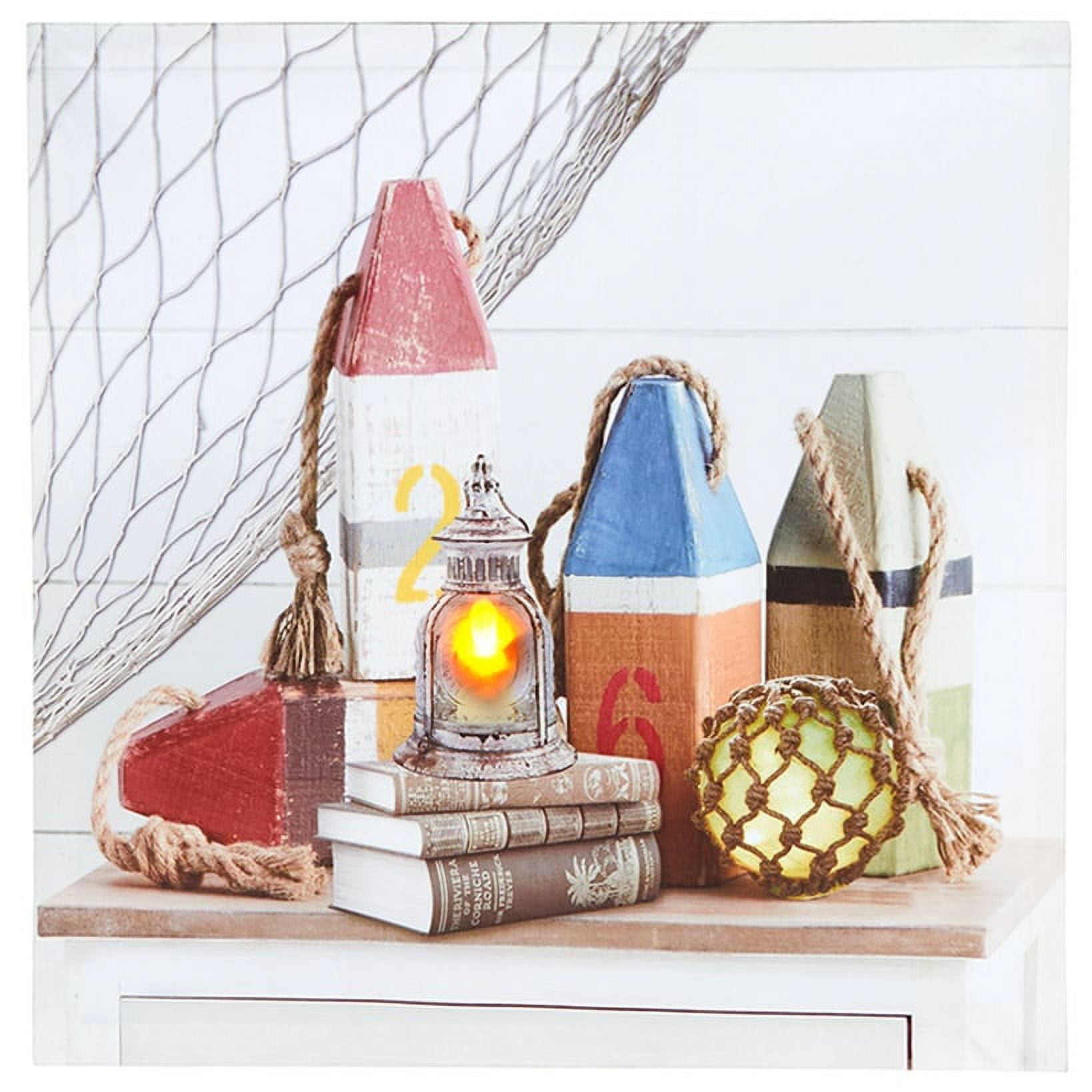 Lighted Coastal Nautical Buoys Wall Art with LED