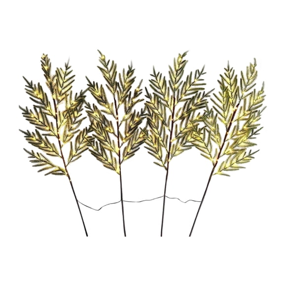 Lighted Norfolk Branches, Battery Operated or USB Plug-in Artificial Pine Branches for Holiday Decor, Indoor Christmas Tree Accent, 24 Inch