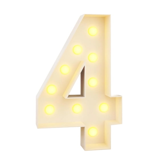 Lighted Number 0, 36.0 Inch Foldable Snap Marquee Number Light For Birthday Party Backdrop Decoration, 1 Piece