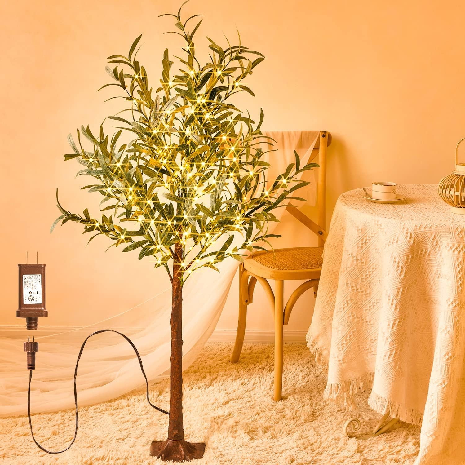 Lighted Olive Trees Artificial 4ft 160 LED Fairy Light for