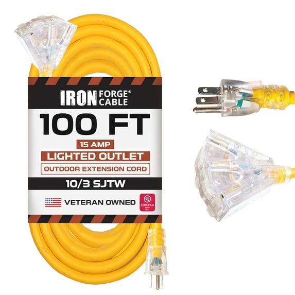Iron Forge Cable SJEOW White Outdoor Coiled Extension Cord 5 ft,16 AWG 13 Amp Oil Resistant & Flame Retardant 3 Prong Coiled Electrical Wire 5ft for Outdoor & Indoor