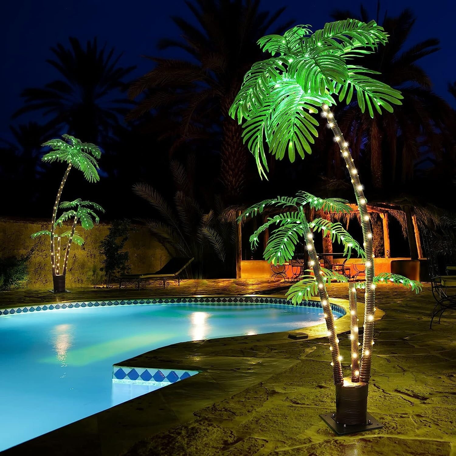 Lighted Palm Tree 6' for Outside Patio Yard Party Pool 3TreePlugin