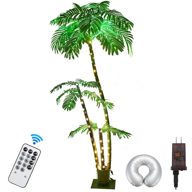 Lighted Palm Tree,6Ft 219 LED Artificial Christmas Palm Tree with