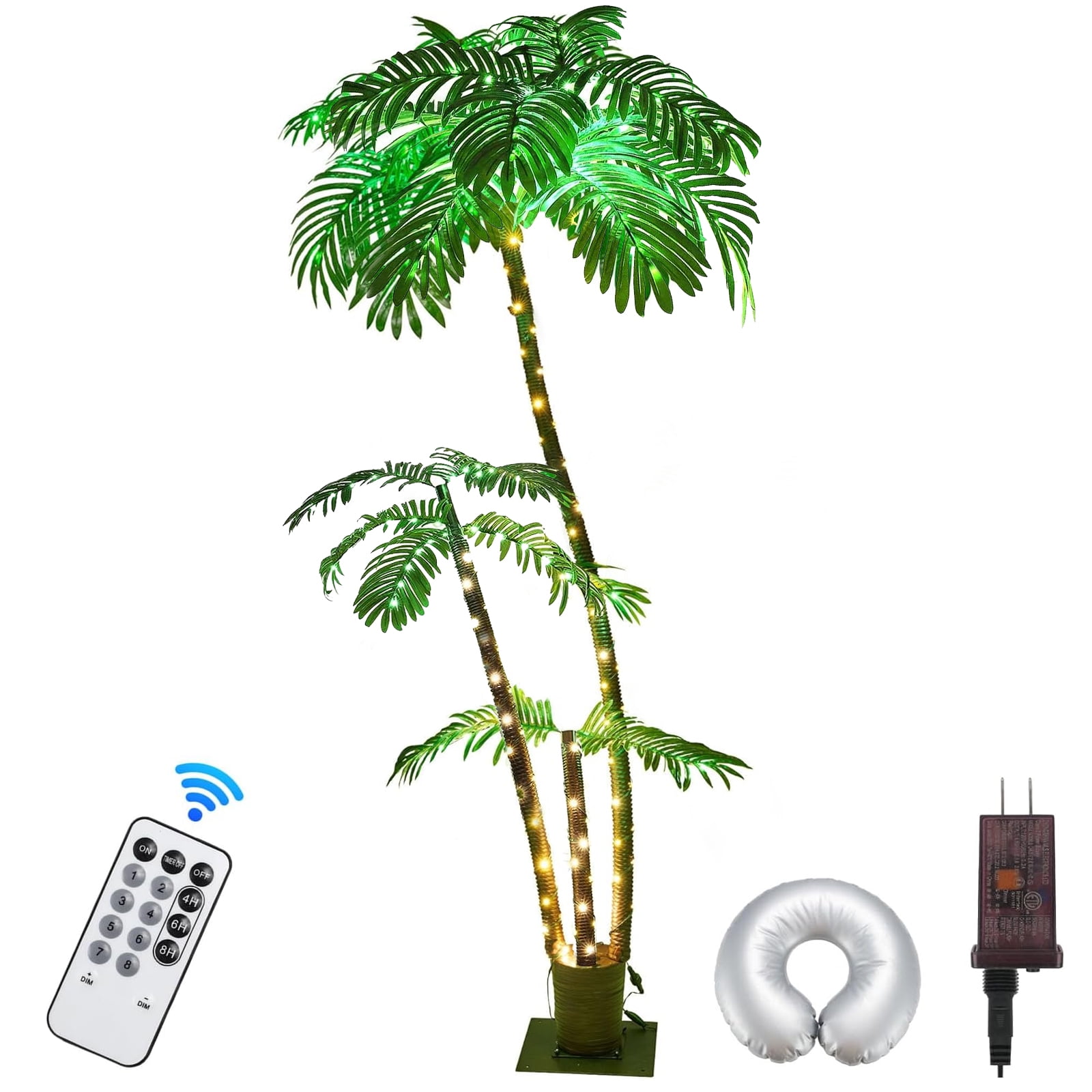 Lighted Palm Tree,6Ft 219 LED Artificial Palm Tree with Remote Control
