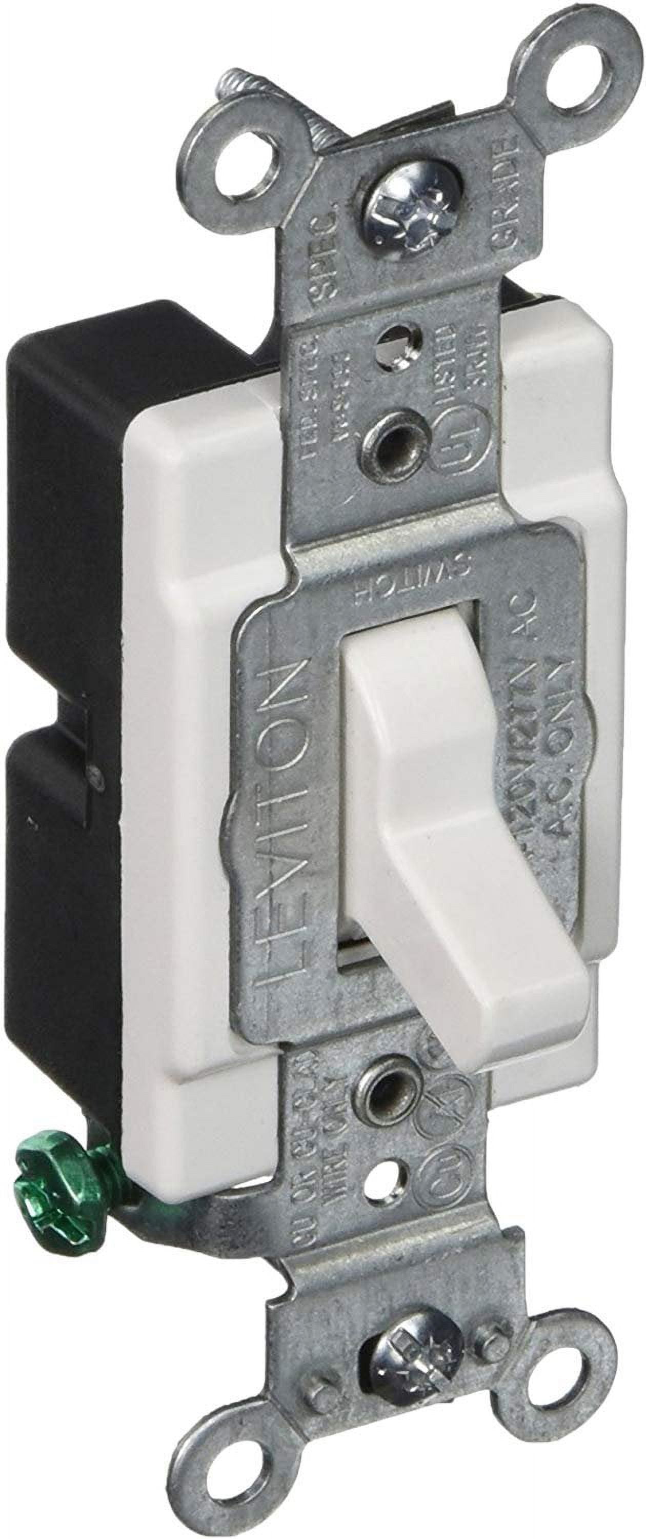 White Polycarbonate and Steel Single-Pole Toggle Switch