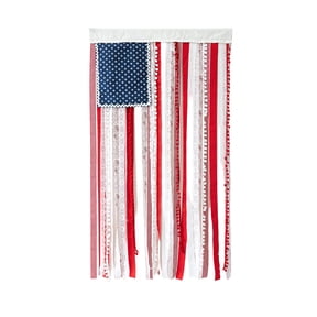 Lighted Rag American Flag Banner, 50x 27 Inch Lighted Rag American Flag Banner with Lights, Independence Day Retro Lighteds Patriotic Porch Banners for Outdoor Garden Yard Decor