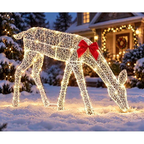 Display Decoration Lighted Reindeer Decoration, Christmas Yard Figure, Add an Illuminated ...
