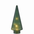 thumbnail image 1 of Lighted Burgundy Snowflake or Green Ribbed Glass Tabletop Tree, 1 of 7