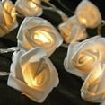 thumbnail image 1 of Lighted Rose String Lights 16 White Roses Battery Op. WARM WHITE, 1 of 1
