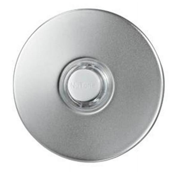 Lighted Round Stucco Pushbutton, Satin Nickel