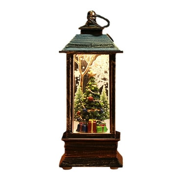 Lighted Snow Globe Christmas Lantern, Battery Operated Snow Globe Lantern, Lighted Christmas Snowman